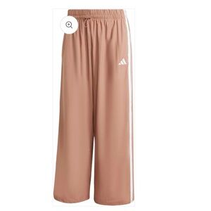 Adidas Three Stripe Woven Parachute Pants in Warm Clay and White Color